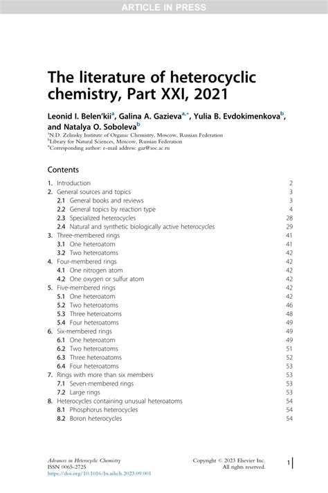 2021 Heterocyclic Chemistry .